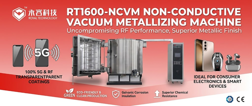 Tin tức công ty mới nhất về RT1600-NCVM Máy phủ chân không PVD công nghệ kép để kim loại hóa không dẫn điện